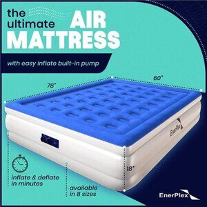 Queen Air Mattress for Camping, Home & Travel - 16 Inch Double Height